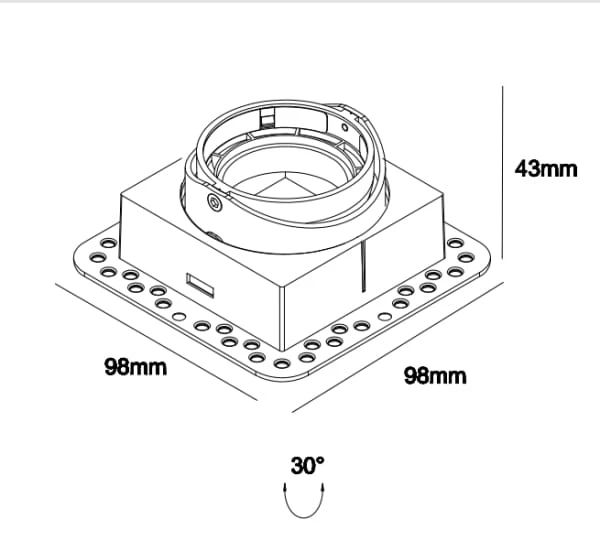 Trimless Square GU10 Downlight , adjustable GU10 downlight , modern recessed downlight Supplier | Sincerelux